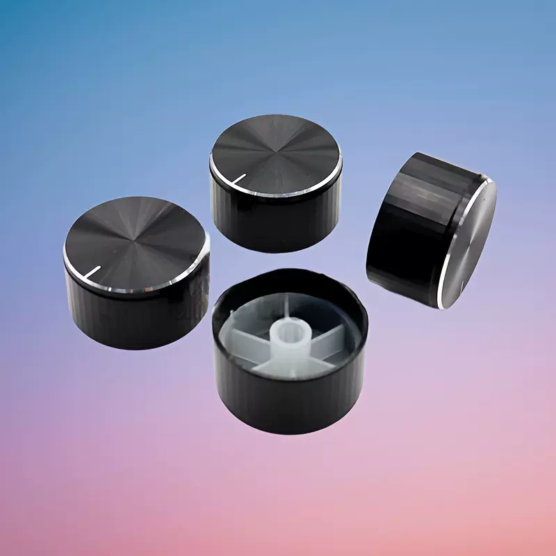 厂家批发铝合金旋钮功放音量电位器旋钮黑色帽子简约电位器旋钮