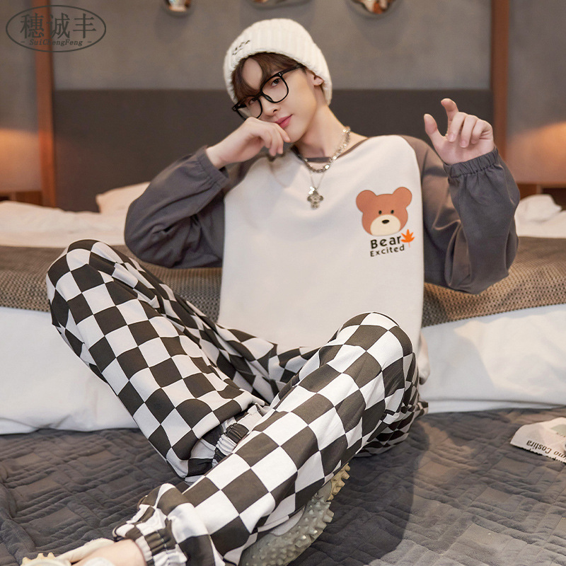 XYT22637 격자 무늬 곰
