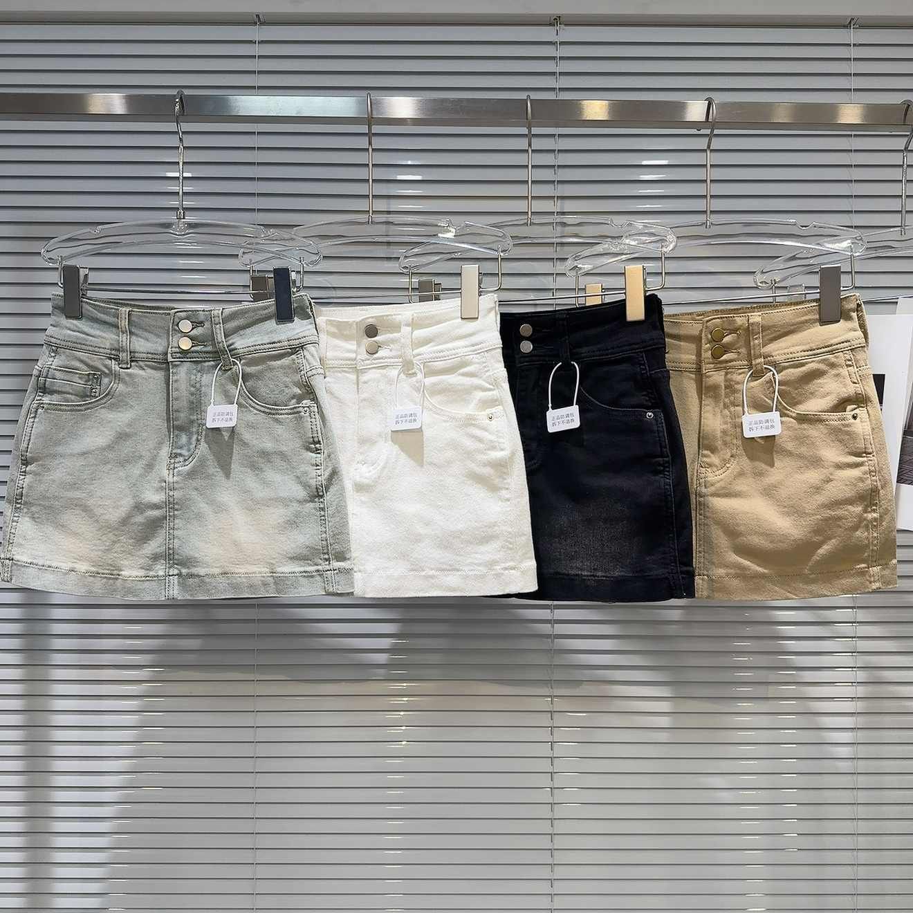 Khaki Denim Hip Skirt Sexy Short Skirt Korean Style 2025 Summer New High Waist Slim Skirt Female Ins