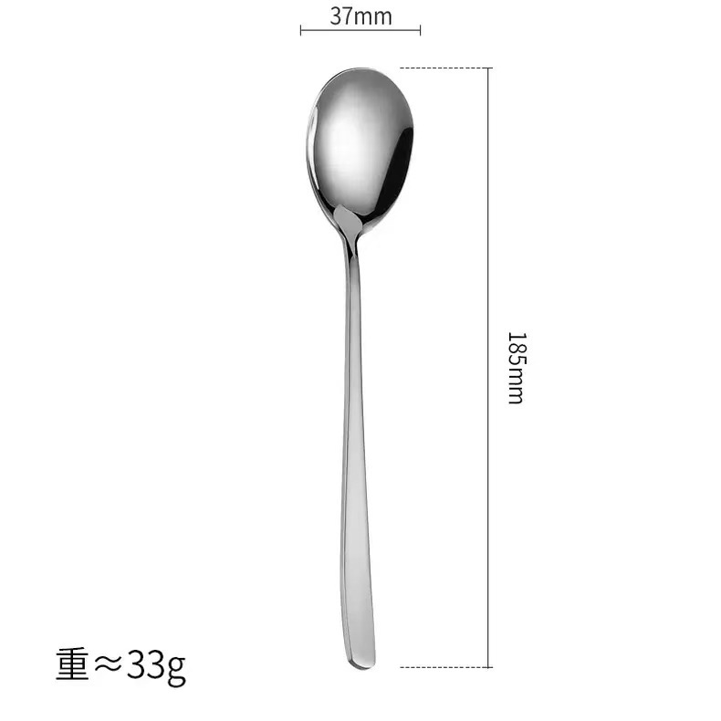 304 ステンレス鋼韓国スプーンとフォーク肥厚デザートスプーンロングハンドル家庭用スプーンコーヒーミキシングラウンドスプーン|undefined
