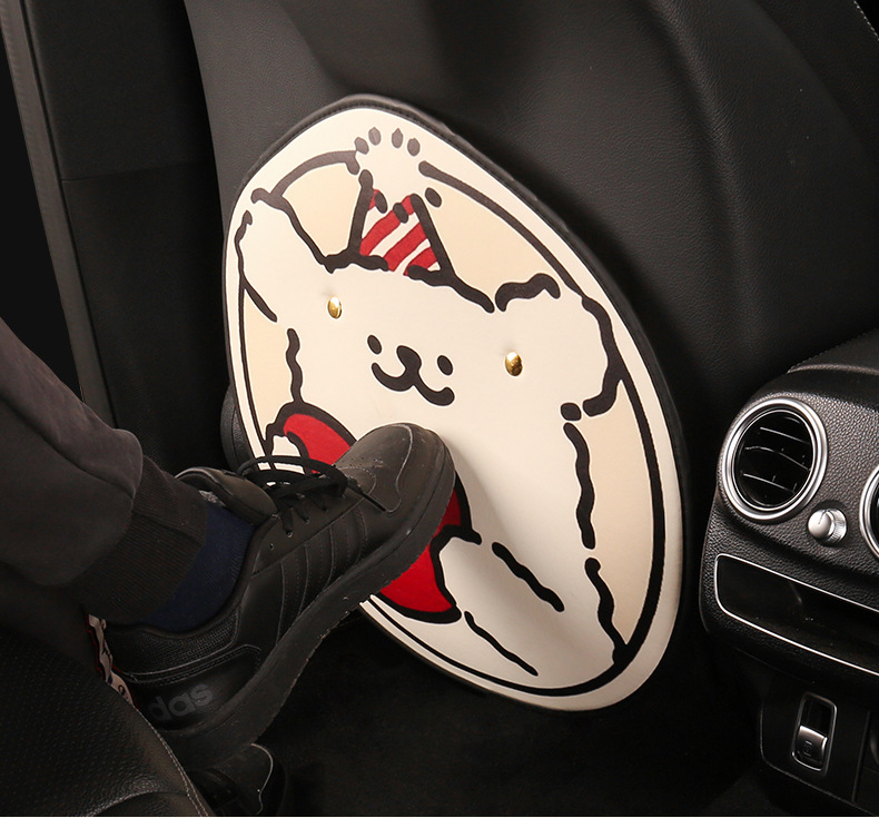 Women's cute puppy cartoon chair back anti-kick cushion car seat chair back anti-dirty anti-fouling cushion back pocket suspension type