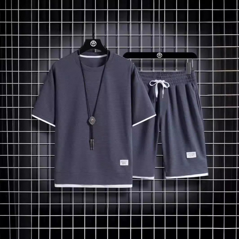 Waffle tendencia de verano 2024 hombre juego deportivo casual nuevo hombre suelto guapo camiseta de mangas cortas