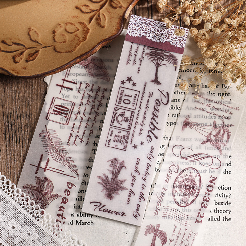 Este susurro flor pegatinas de papel de sulfato retro libro tinta blanca papel de notas puede escribir no adhesivo fondo paisajismo papel material