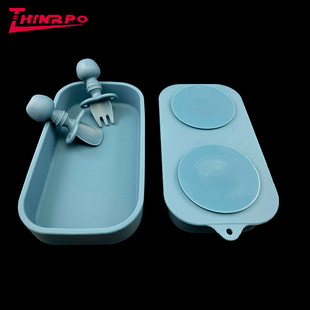 [Source Factory] Silicone Baby Dinner Plate, Non-Toxic, Environmentally Friendly and High Temperature Resistant Food Bowl with Divided Anti-Slip Design
