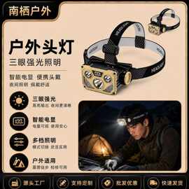 跨境液晶电显超亮头灯夜钓专用定焦头灯长续航可充电强光户外迷你