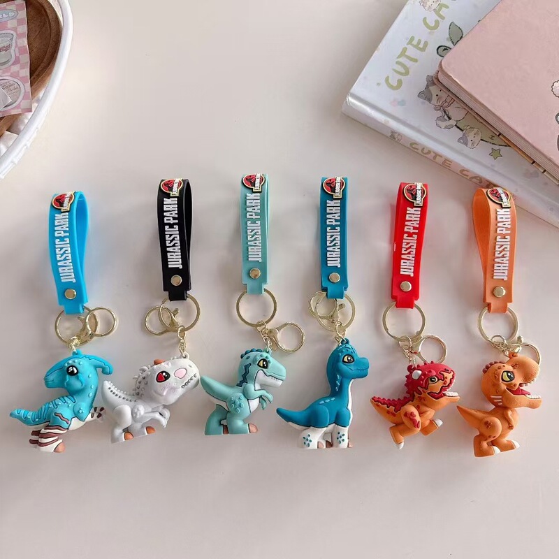 Creative Cartoon Cute Dinosaur Soft Plastic Doll Keychain Student Pendant School Bag Jewelry Small Gift Pendant Wholesale