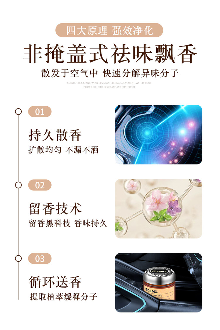 Car solid balm wholesale aromatherapy car perfume car air freshener long-lasting light fragrance car decoration