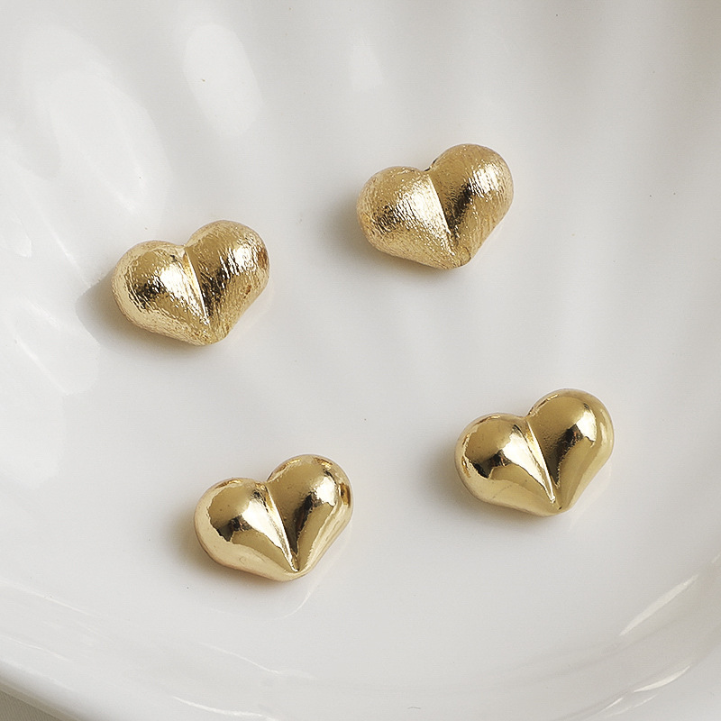 14K Gold-Filled Color-Preserving Heart Peach Spacer Beads Brushed Peach Heart Crystal Bracelet Beading Material DIY Jewelry Accessories