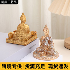 跨境新品打坐佛祖烛台树脂工艺品摆件家居桌面装饰品佛像玄关摆件