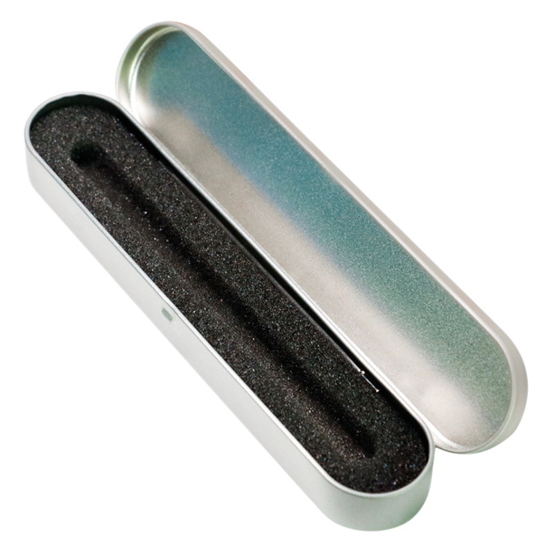 Fábrica al por mayor caja de hojalata papelería caja de lápiz negro publicidad caja de regalo Flip caja de lápiz de metal impresión LOGO