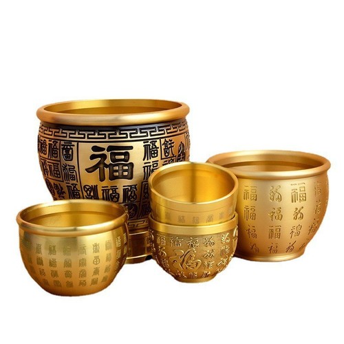 Pure brass cornucopia, Baifu rice jar, desktop small ornaments, ashtray, study room decorations, handle pieces manufacturer