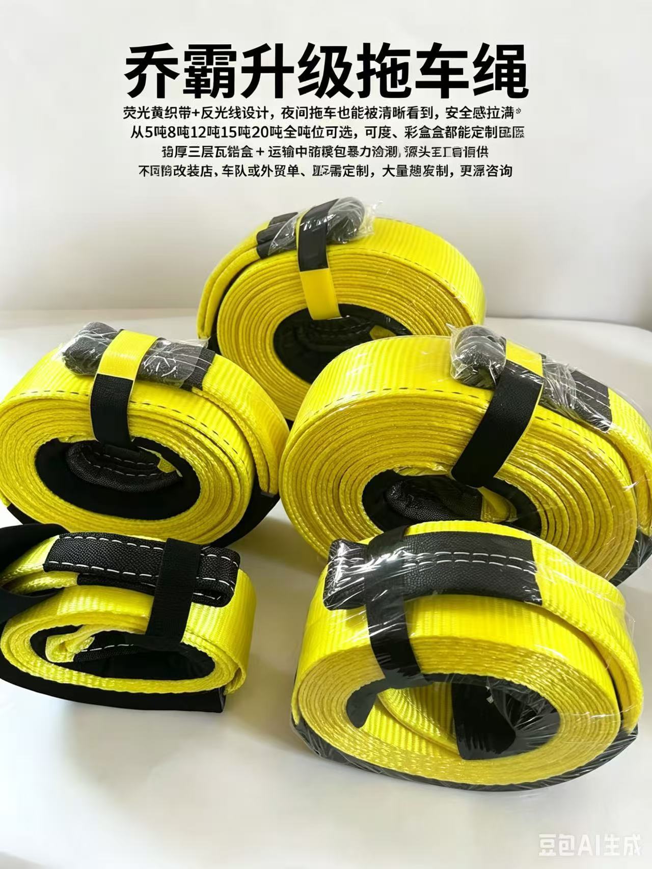 Reflective Snatch Strap 5-20t Custom Recovery Tow Strap