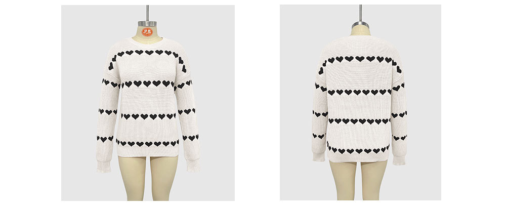 Winter, Autumn Season Women's Gender Wholesale Women's Casual Streetwear Heart Shape Long Sleeve Sweaters & Cardigans