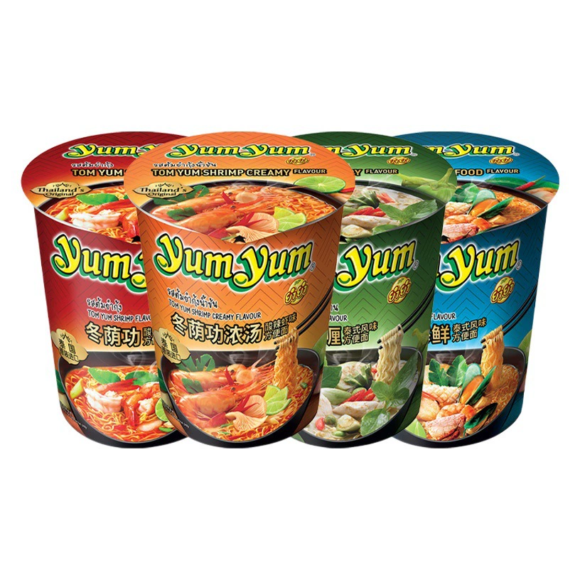 Таиланд импортировал брендовый стакан лапша быстрого приготовления лапша с морепродуктами зеленый суп Карри Тайский суп Dongyingong лапша быстрого приготовления