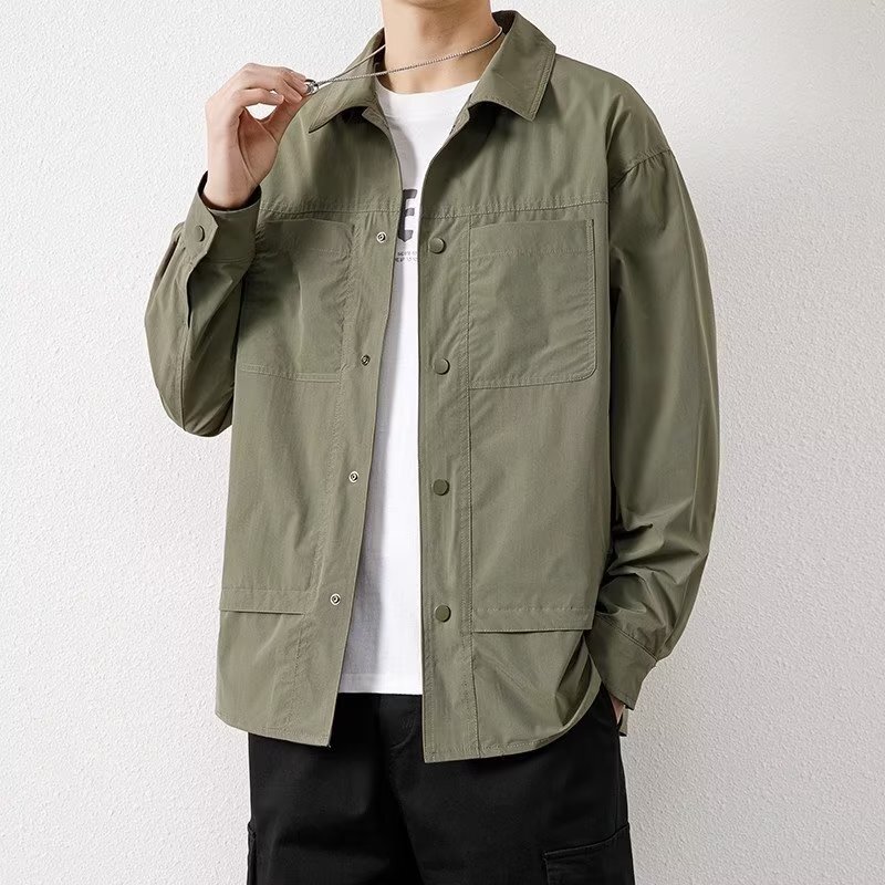 Crock Shirt Men's Coat Spring and Autumn Casual Fashion Loose Top Cardigan Jacket Men's Sun Protection oversize