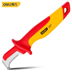 Deli/得力 VDE Изоляционный крюк Серповой кабельный нож 180/185 мм DL515180 DL515185