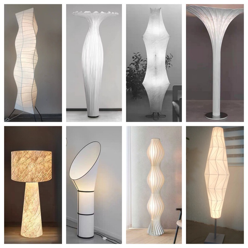 Silkworm silk floor lamp Nordic living room chandelier homestay sofa bedroom model room art lamp