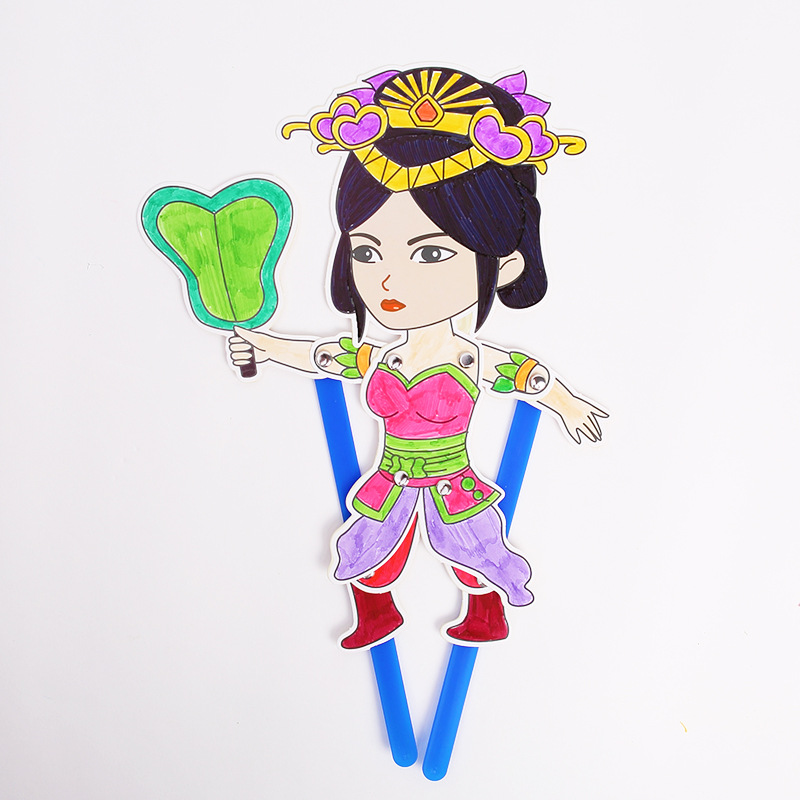 Juego de sombras Diy hecho a mano Viaje al oeste Personajes Puzzle para niños Paquete de material de pintura Jardín de infantes Juguetes de ensamblaje creativo