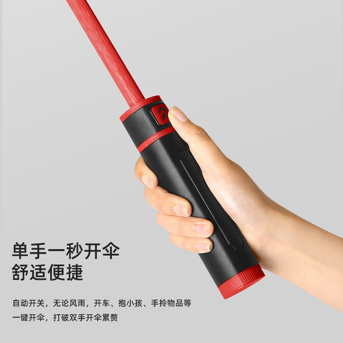 8-spoke automatic black vinyl straight-handle umbrella, double-layer large size, fiber long handle with waterproof cover, golf umbrella for advertising customization