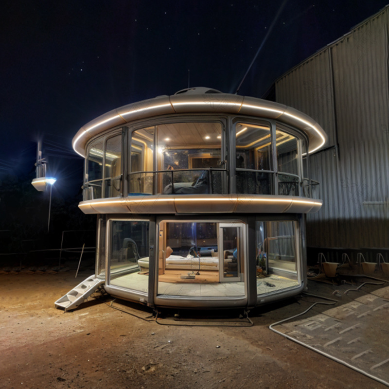 Suspensión cabina B & B espacio exterior interestelar sensación experiencia OVNI B & B habitación de metal de textura de la casa del árbol suburbano cápsula espacial