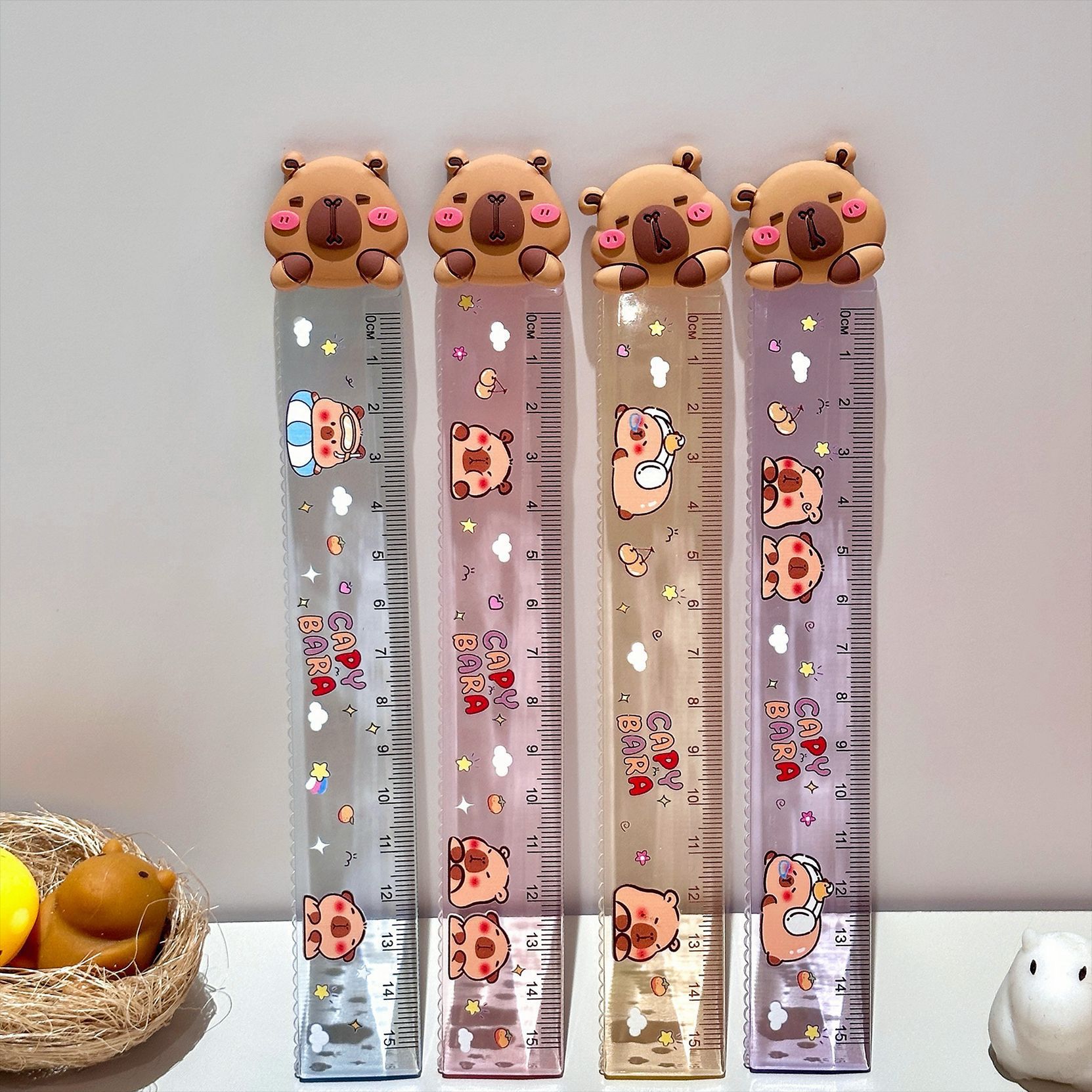 Kapibala regla de alto valor 15cm linda regla de goma blanda regla de dibujo papelería para estudiantes al por mayor transfronterizo