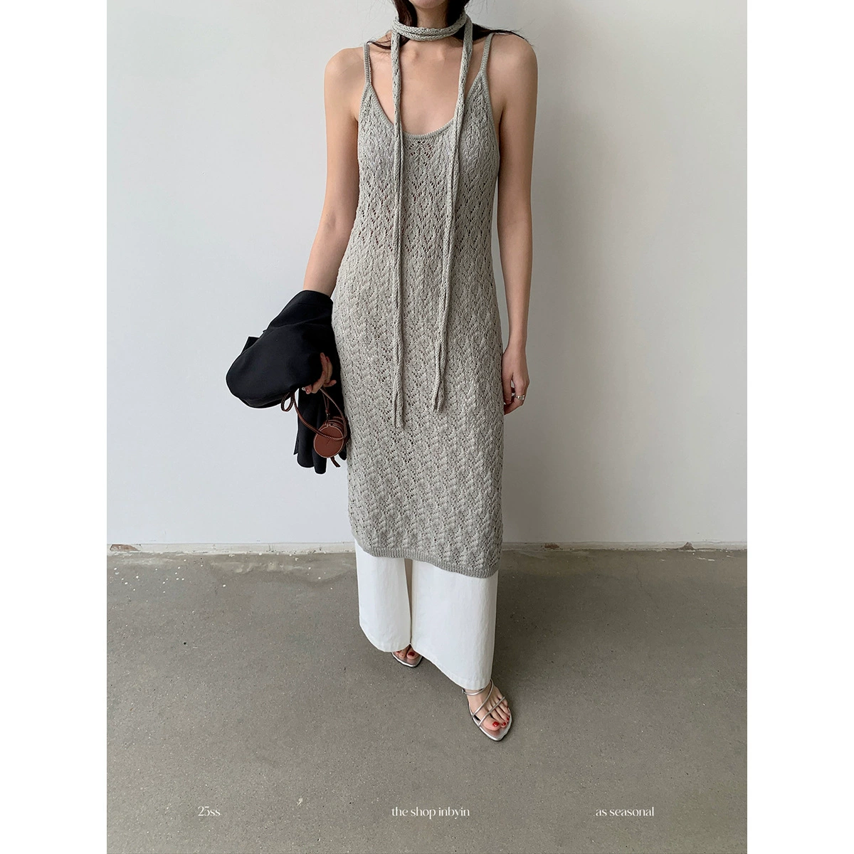 【Без возможности возврата или обмена】Платье Pure Desire Hot Girl с вырезами, облегающее, с открытой спиной, трикотажное, на бретельках, для женщин, стройнящее фигуру