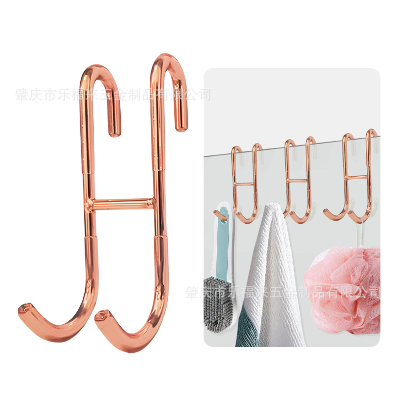 卸売多目的 S 字型フックダブルフック浴室キッチンタオルフックパンチフリーコートフックドアバックフックガラスドア|undefined