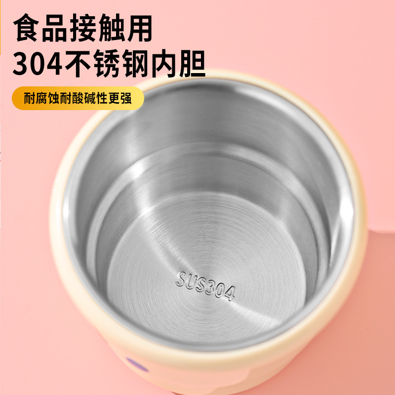 304 ステンレス鋼ドーパミンコーヒーカップオフィスワーカーポータブルカップ漫画かわいいかわいいストローカップポータブルカップ|undefined