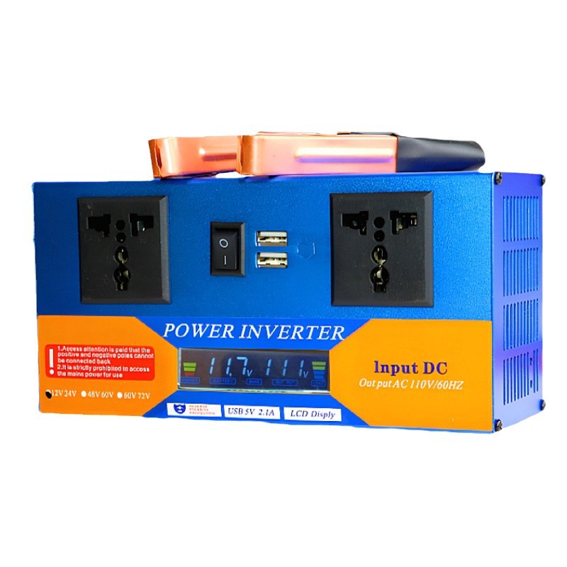 12V24V a 110V mercado de América del Sur 1000W2000W doble socket multifunción inversor de alimentación para automóviles