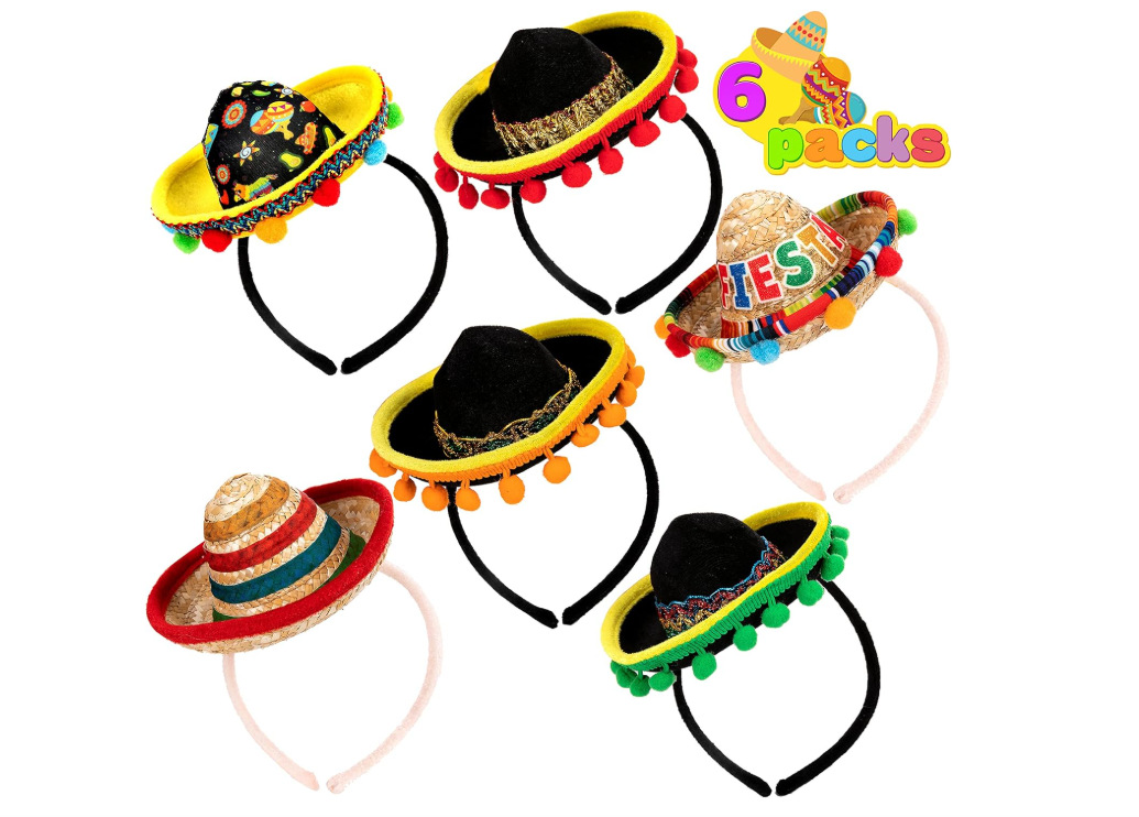 Carnaval adulto niño sombrero mexicano bandas de pelo pequeño sombrero fiesta mini sombrero mexicano