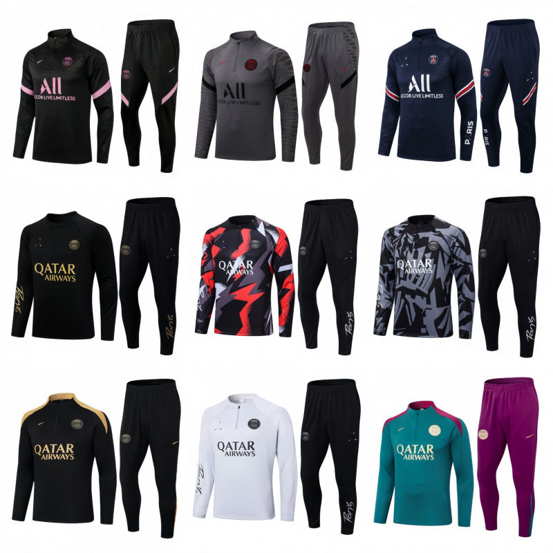 Paris Saint-Germain Football Training Suit Long Sleeve suit Adult Half Zip Children Sport Sweatshirt Jacket Coat