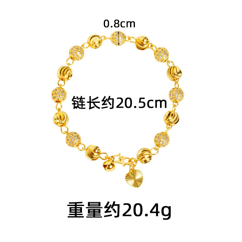 Vietnam sandy retro micro-incrustado sandía perlas pulsera campana simple mujer lujo ligero no se desvanece joyería fuente al por mayor