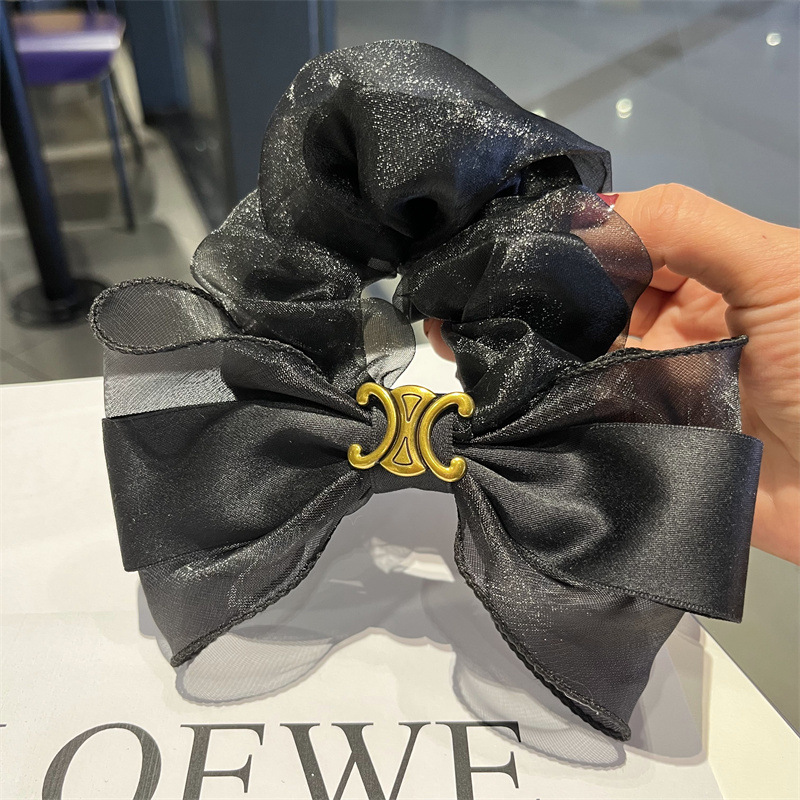 韓國頭飾2023夏季新品蝴蝶結飄帶發圈皮筋短髮飾頭飾扎頭肥腸圈女