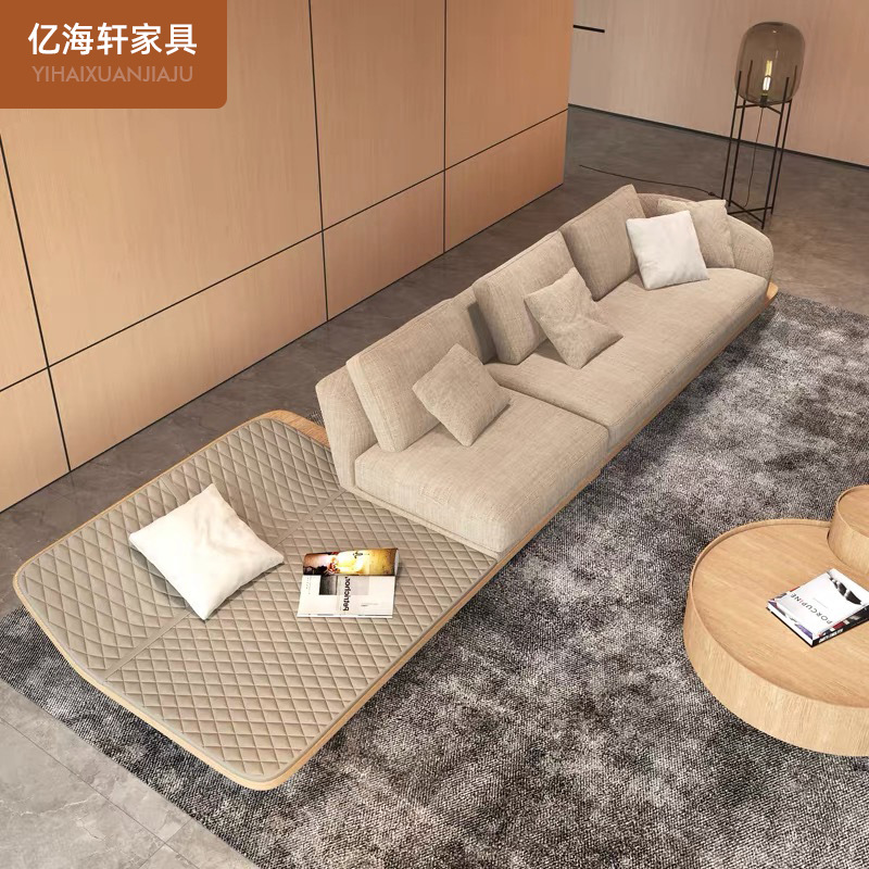 Sofá de tela minimalista de estilo japonés para sala de estar, moderno, ligero y lujoso, de estilo nórdico, irregular, curvo, relleno de plumón