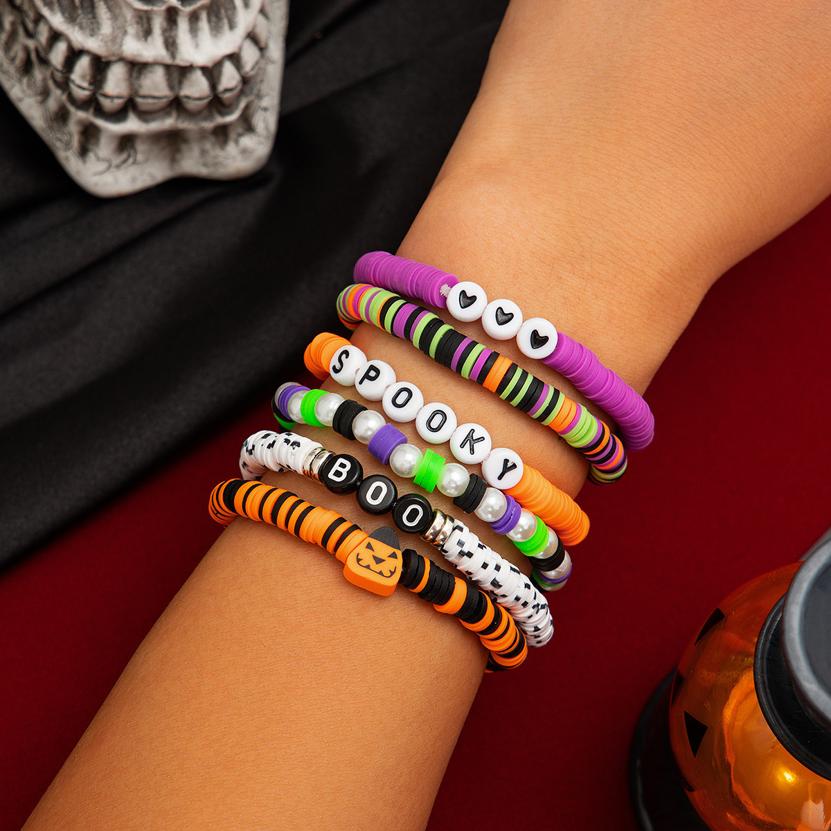21g Weight Alloy Pendant Material Bracelets Classification CCB, Arylic, soft clay Chain Material 1 Set Quantity Festival Occasion CCB, Arylic, Alloy Material Halloween Festival Pumpkin, Bat, Ghost Pattern Women's Gender Beaded, Enamel Design Funny Style Funny Pumpkin Bat Ghost CCB Arylic Alloy Beaded Bracelets Wholesale 52