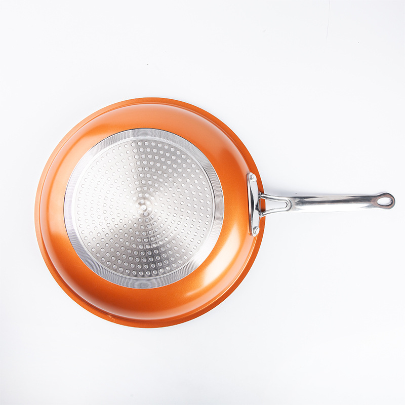 Utensilios de cocina al aire libre pan de cobre de la familia al aire libre de doble uso sartén antiadherente Cocina de Inducción llama abierta revestimiento cerámico universal