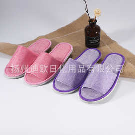 星级酒店一次性拖鞋宾馆加厚防滑透气棉麻软底防滑拖鞋夏凉拖批发