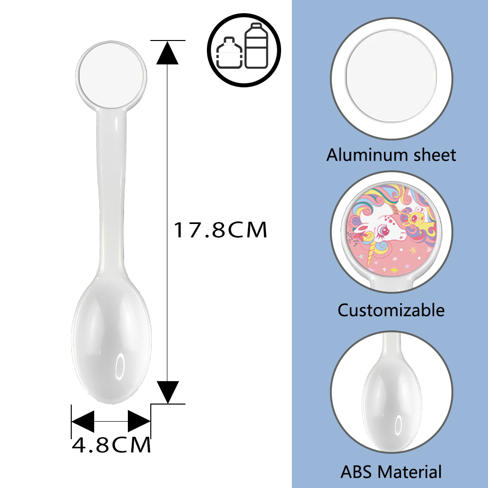 Nuevos productos transfronterizos Cuchara de plástico de transferencia de calor Cuchara de café comercial para el hogar Cuchara para mezclar material DLY al por mayor
