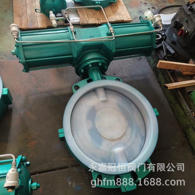D671F46-16C DN50 衬氟对夹蝶阀 气动蝶阀