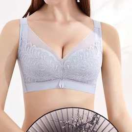 海藻6915#人棉海藻36-42 薄C杯内衣侧收聚拢四排扣文胸尾货批发