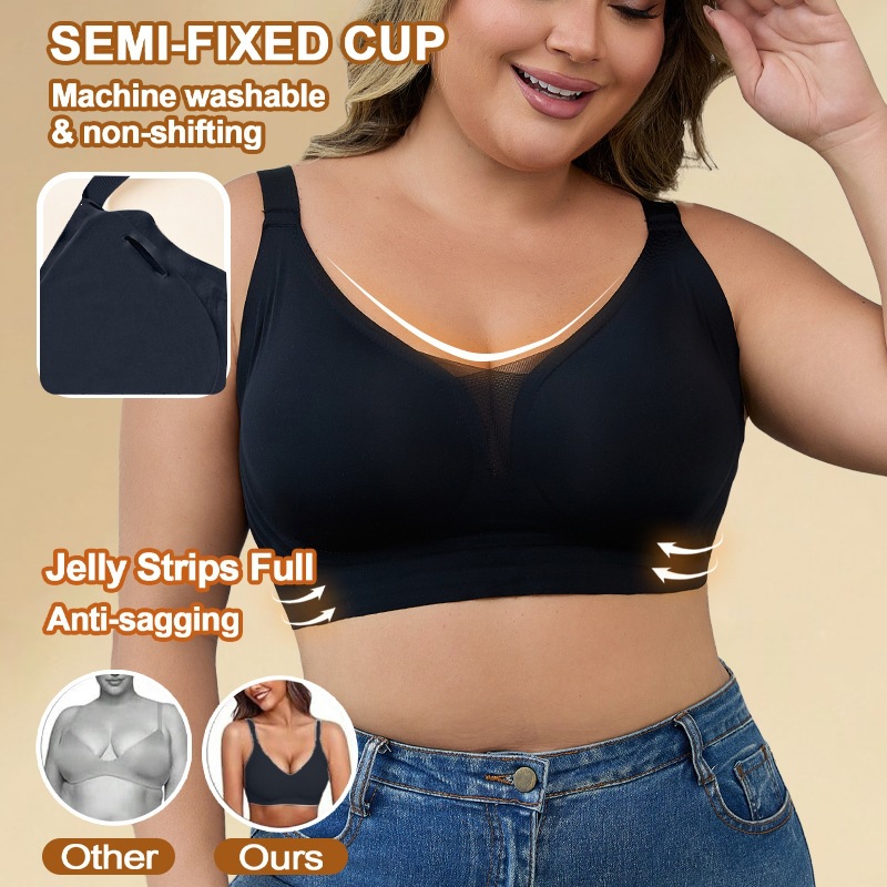 Comercio exterior transfronterizo Europa, Estados Unidos y Canadá ropa interior de damas de tamaño grande sin anillo de acero semi-fijo recopilado bra de soporte suave image 3