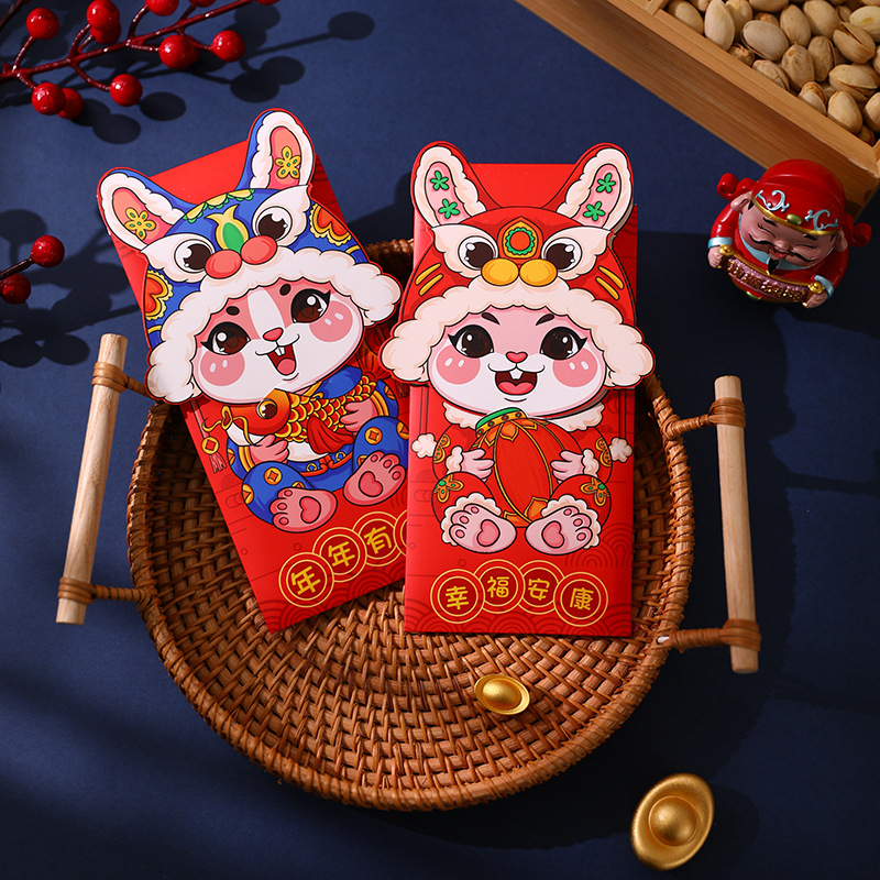 new pattern Year of the Rabbit Red envelope lovely Cartoon Packets Chinese New Year Happy New Year Yasui package currency originality Red envelopes wholesale