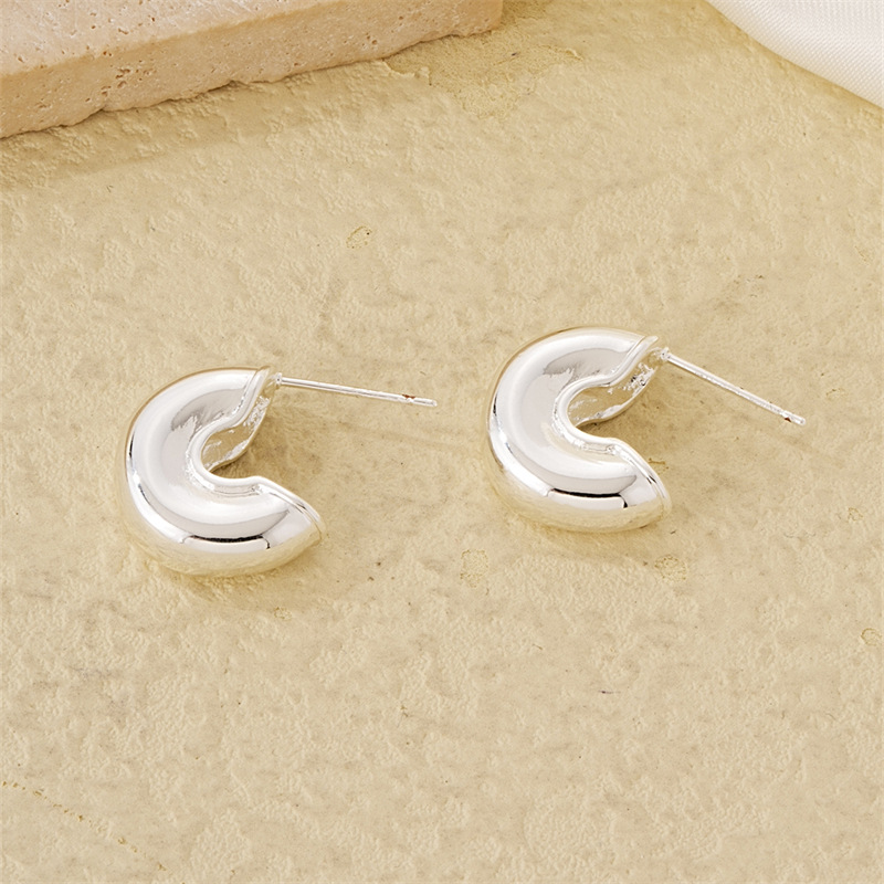 1 Paire Style Simple Géométrique Placage Acier Inoxydable Boucles D'oreilles Cerceau Boucles D'oreilles display picture 11