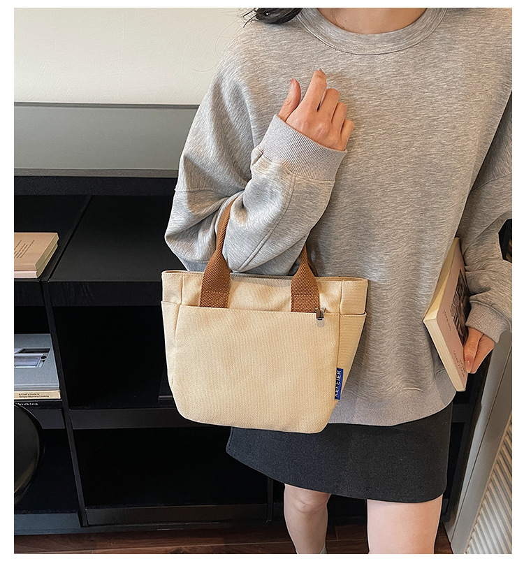 Borsa a secchiello in tela casual, borsa a spalla donna a tracolla_voghion.com