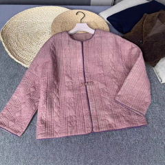 新中式棉服文艺复古禅意立领盘扣女士上衣亚麻个性外套小棉衣批发