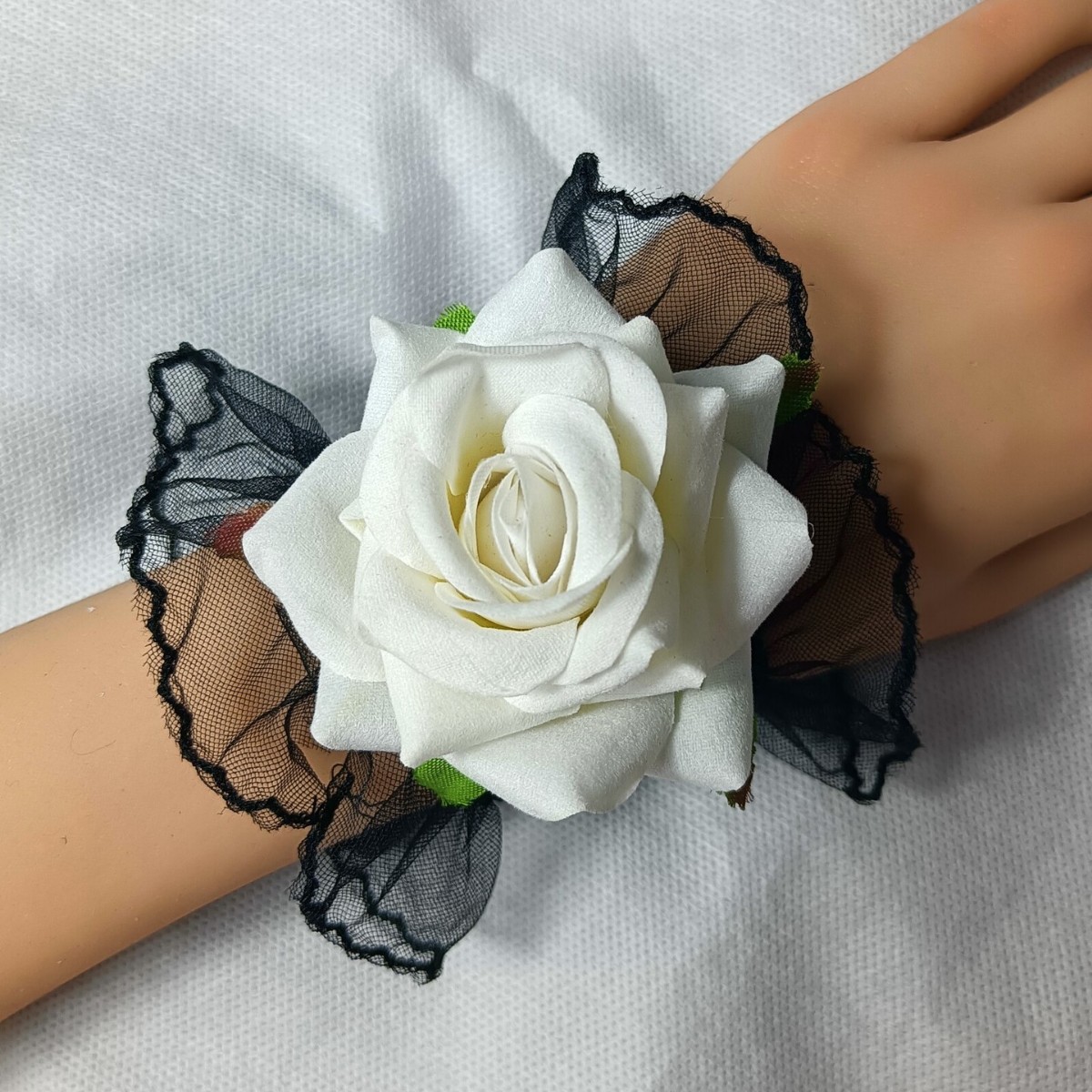 Nueva flor de muñeca de encaje negro Lolita vestido de rosa rojo vino niña bailando muñeca decoración rosa image 3