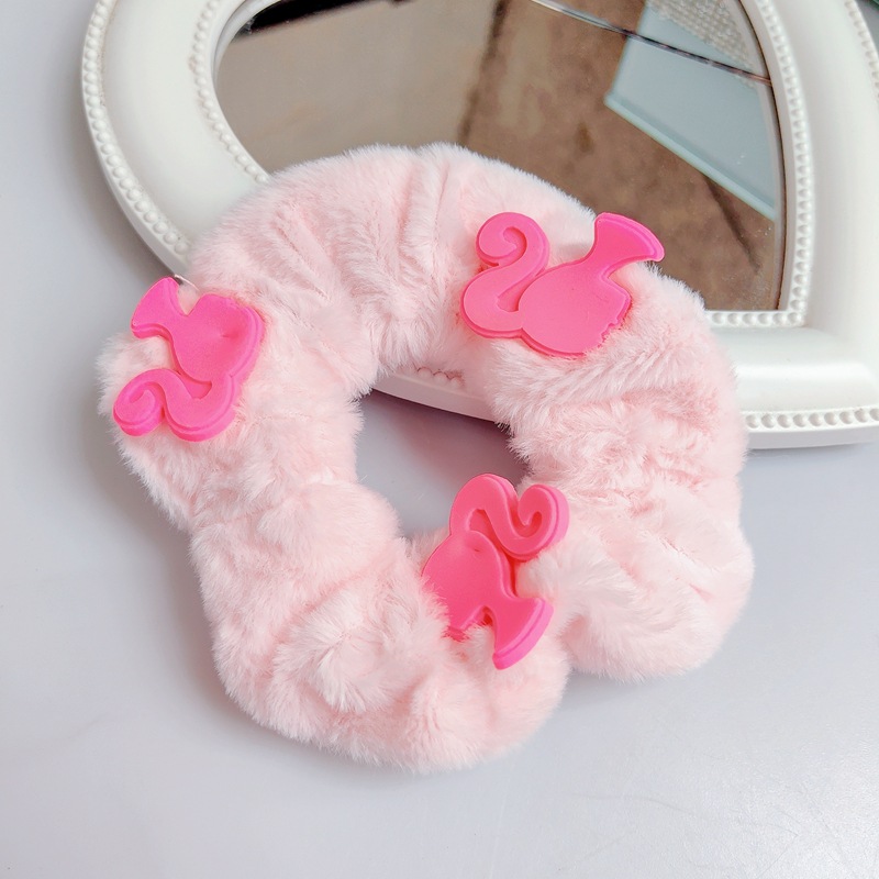 Dopamina dulce y picante Barbie Rosa mullida carta intestino grueso banda de pelo chica princesa cuerda de pelo Rosa rojo blanco tocado