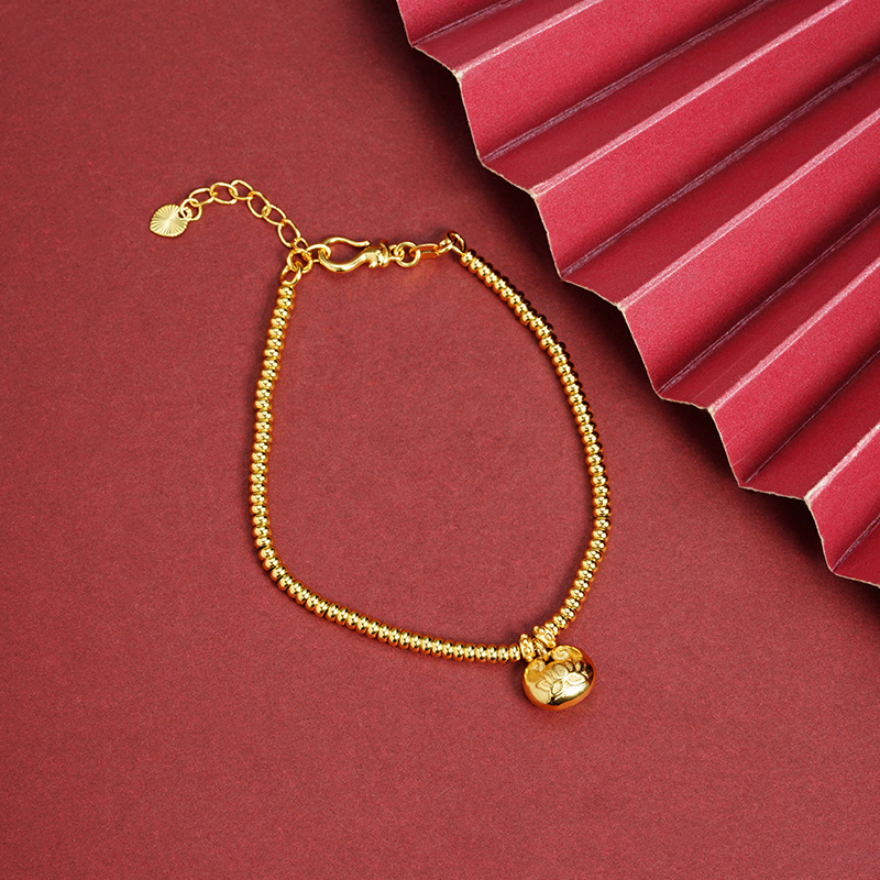 Nuevos productos de pulseras de oro de arena vietnamita de moda nacional antiguo estilo pequeño graso Fu cuentas de brazalete de corte de mujeres no se desvanecen accesorios