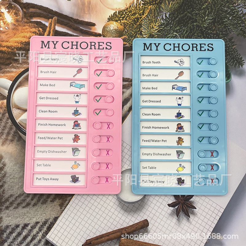 Tarjeta de autodisciplina para niños tablero de mensajes reemplazable Lista de verificación RV Mensaje de nota RV Lista de verificación