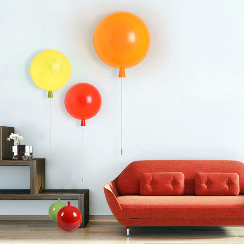 Modern minimalist colorful balloon wall lamp children's room bedroom lamp aisle lamp led modern minimalist bedroom bedside lamp